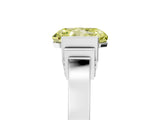 Platinum Fancy Yellow Radiant Cut Brilliant Solitaire Diamond Ring with Channel Set Band and Bar Prong Setting_17