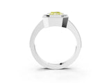 Platinum Fancy Yellow Radiant Cut-Cut Diamond Halo Engagement Ring with Pave Band and Prong Setting_15