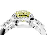 Platinum Fancy Yellow Radiant Cut Cut Halo Diamond Infinity Band with Four-Prong Setting_16