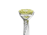 Platinum Fancy Yellow Radiant Cut Diamond Engagement Ring with Side Stone Accents and Four-Prong Setting_29