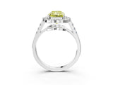 Platinum Fancy Yellow Radiant Cut Diamond Floral Halo Split Shank Prong Setting Ring_9