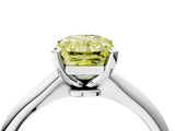 Platinum Fancy Yellow Radiant Cut Diamond Solitaire Engagement Ring with Classic Band and Four-Prong Setting_16