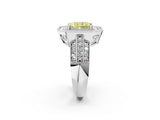 Platinum Fancy Yellow Radiant Cut Halo Diamond Engagement Ring with Pave Split Shank and Four-Prong Setting_14