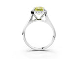 Platinum Fancy Yellow Radiant  Cut Halo Solitaire Engagement Ring with Square Band and Four-Prong Setting_16