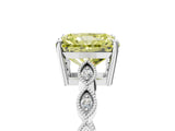 Platinum Fancy Yellow Radiant Cut Solitaire Diamond Ring with Infinity Twist Band and Four-Prong Setting_41
