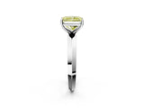 Platinum Fancy Yellow Radiant  Cut Solitaire Engagement Ring with Flat Band and Four-Prong Setting 3