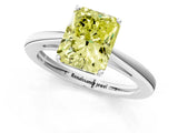 Platinum Fancy Yellow Radiant  Solitaire Diamond Ring with Split Shank and Four-Prong Setting_13