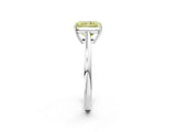 Platinum Fancy Yellow Radiant  Solitaire Diamond Ring with Split Shank and Four-Prong Setting_14