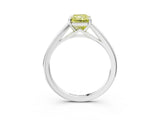 Platinum Fancy Yellow Radiant  Solitaire Engagement Ring with Four-Prong Setting and Classic Band 4