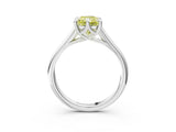 Platinum Fancy Yellow Radiant  Solitaire Engagement Ring with Six-Prong Setting and Classic Band 4