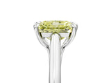 Platinum Fancy Yellow Radiant  Solitaire Engagement Ring with Six-Prong Setting and Classic Band