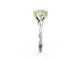 Platinum Fancy Yellow Radiant  Solitaire Twist Band Six-Prong Setting 4