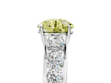 Platinum Fancy Yellow Round Cut Brilliant Diamond Pavé Band with Six-Prong Setting_29