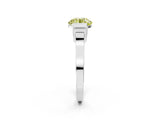 Platinum Fancy Yellow Round Cut Brilliant Solitaire Diamond Ring with Channel Set Band and Bar Prong Setting_14