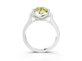 Platinum Fancy Yellow Round Cut Brilliant Solitaire Diamond Ring with Channel Set Band and Bar Prong Setting_15