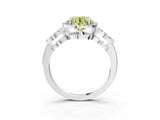 Platinum Fancy Yellow Round Cut Cut Halo Diamond Infinity Band with Four-Prong Setting_15