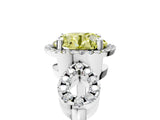 Platinum Fancy Yellow Round Cut Cut Halo Diamond Infinity Band with Four-Prong Setting_17