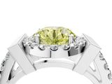 Platinum Fancy Yellow Round Cut Cut Halo Split Shank Prong Set Ring_16