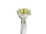 Platinum Fancy Yellow Round Cut Diamond Engagement Ring with Side Stone Accents and Four-Prong Setting_5
