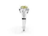Platinum Fancy Yellow Round Cut Diamond Halo Ring with Split Shank and Bezel Accents and Prong Setting_14