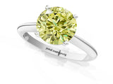 Platinum Fancy Yellow Round Cut Diamond Solitaire Engagement Ring with Classic Band and Four-Prong Setting_13