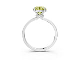 Platinum Fancy Yellow Round Cut Diamond Solitaire Ring with Classic Band and Four-Prong Setting_15
