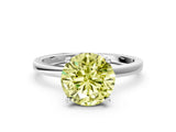 Platinum Fancy Yellow Round Cut Diamond Solitaire Ring with Classic Band and Four-Prong Setting_36