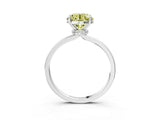 Platinum Fancy Yellow Round Cut Diamond Solitaire Ring with Classic Band and Four-Prong Setting_39