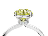 Platinum Fancy Yellow Round Cut Diamond Solitaire Ring with Classic Band and Four-Prong Setting_40