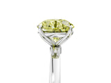 Platinum Fancy Yellow Round Cut Diamond Solitaire Ring with Thin Band and Prong Setting_5