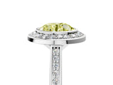 Platinum Fancy Yellow Round Cut Halo Bezel Diamond Pave Band Ring_11