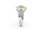 Platinum Fancy Yellow Round Cut Halo Diamond Engagement Ring with Pave Split Shank and Four-Prong Setting_38