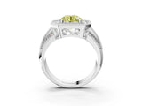 Platinum Fancy Yellow Round Cut Halo Diamond Engagement Ring with Pave Split Shank and Four-Prong Setting_39