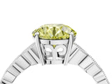 Platinum Fancy Yellow Round Cut Solitaire Diamond Ring with Infinity Twist Band and Four-Prong Setting_16