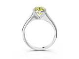 Platinum Fancy Yellow Round Cut Solitaire Diamond Ring with Six-Prong Setting and Classic Band_10