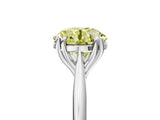 Platinum Fancy Yellow Round Cut Solitaire Diamond Ring with Six-Prong Setting and Classic Band_12