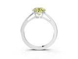 Platinum Fancy Yellow Round  Solitaire Diamond Ring with Split Shank and Four-Prong Setting_15