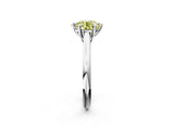 Platinum Fancy Yellow Round  Solitaire Engagement Ring with Six-Prong Setting and Classic Band 3
