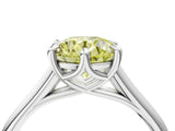 Platinum Fancy Yellow Round  Solitaire Engagement Ring with Six-Prong Setting and Classic Band 5