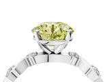 Platinum Fancy Yellow Round  Solitaire Twisted Band with Prong Setting 5