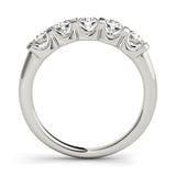 Platinum Five-Stone Round Diamond Channel Set White Gold Band 1