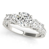 Platinum Five-Stone Round Diamond Pave Band with Prong Setting 1