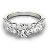 Platinum Five-Stone Round Diamond Pave Band with Prong Setting 2