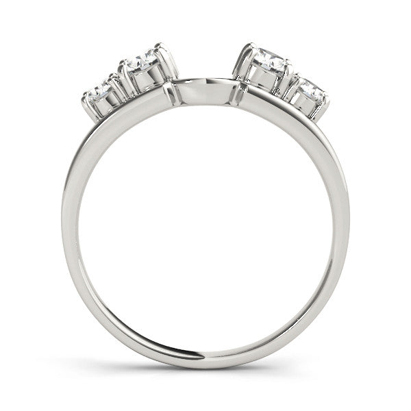 White gold Four-Stone Round Diamond Open Band with Prong Setting