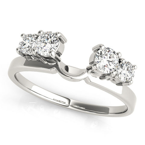 Platinum Four-Stone Round Diamond Open Band with Prong Setting