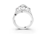 Platinum Halo Pear Cut Cut Split Shank Diamond Ring with Four-Prong Setting_10