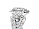 Platinum Halo Pear Cut Cut Split Shank Diamond Ring with Four-Prong Setting_12