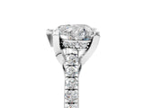Platinum Heart Brilliant Diamond Solitaire with Pavé Band and Four-Prong Setting 5