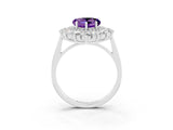 Platinum Heart Cut Amethyst Floral Double Halo Engagement Ring with Prong Setting_152