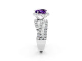 Platinum Heart Cut Amethyst Halo Ring with Round Split Shank and Prong Setting_68